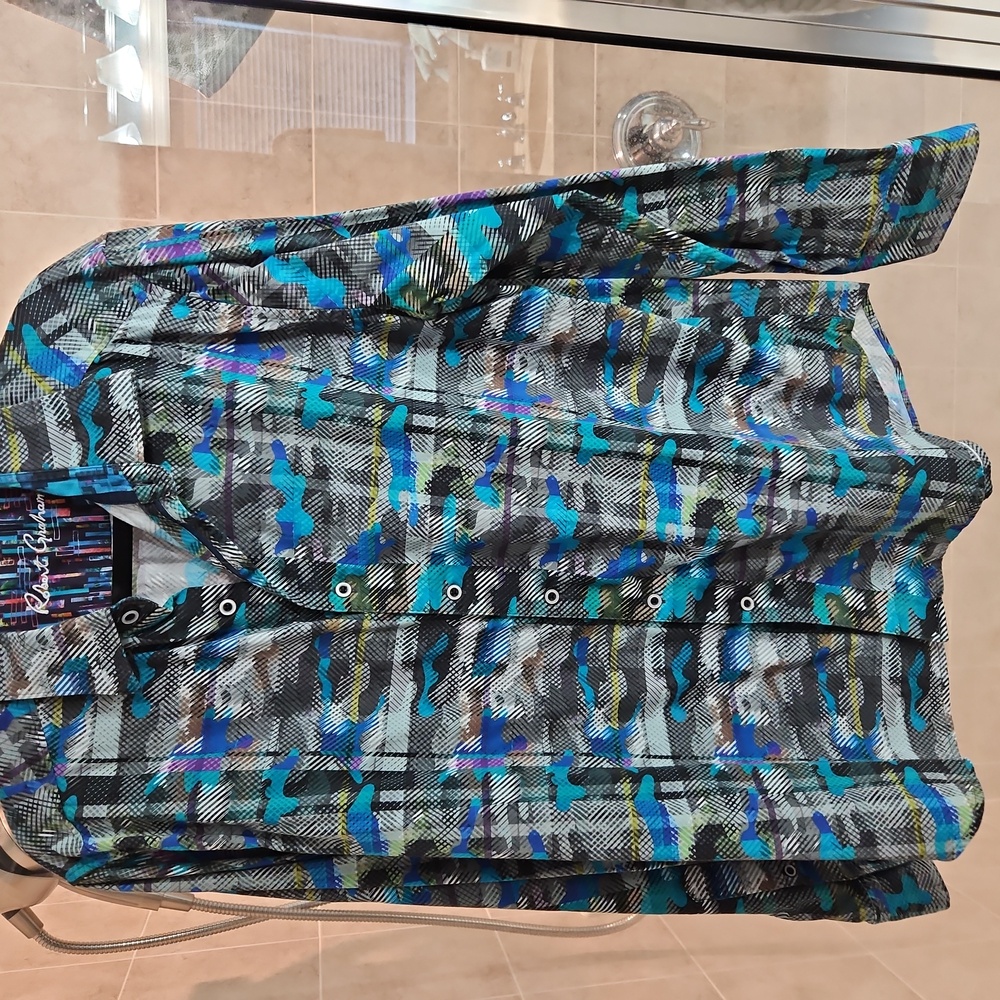 Robert Graham Men’s Hydroflauge Abstract Print Long Sleeve Shirt Extra Large